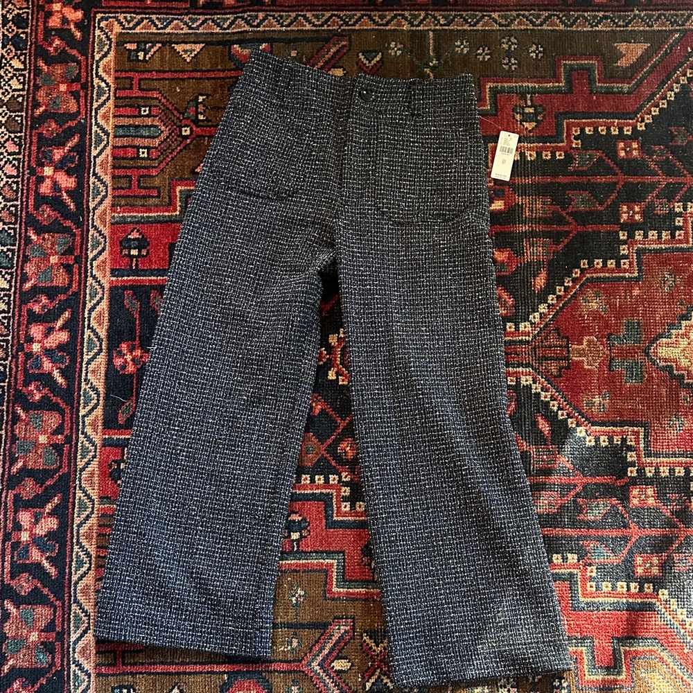 Maeve Charcoal and Black Tweed Cropped Pants